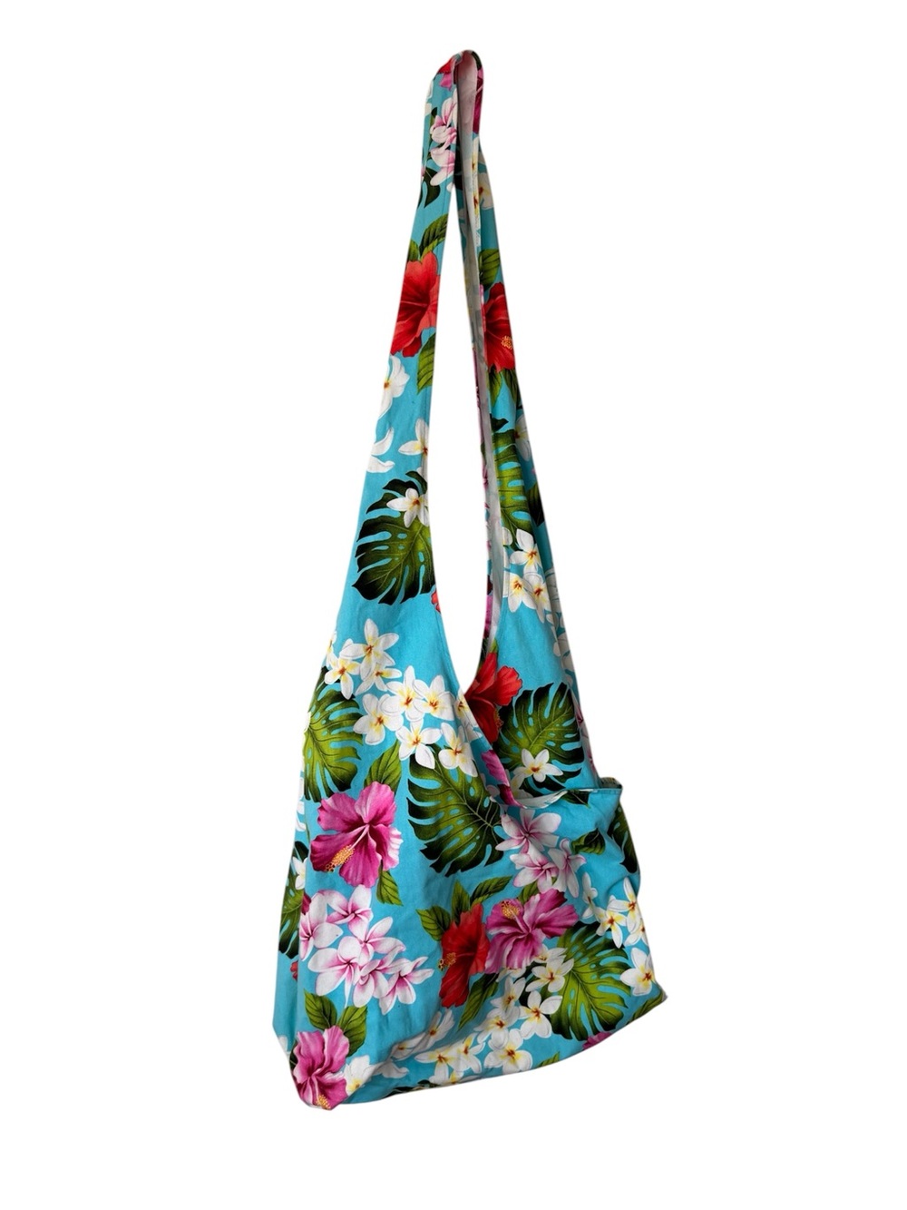Nani Island Hawaii Tropical Floral Hobo Shoulder Bag Hibiscus Plumeria